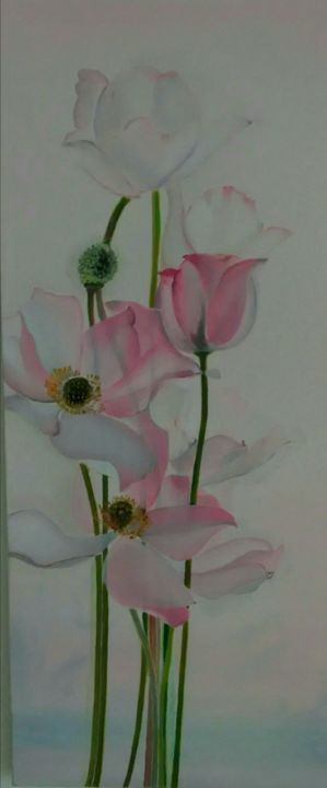 Pittura intitolato "Tulipani" da Angelina Medvedeva, Opera d'arte originale, Olio