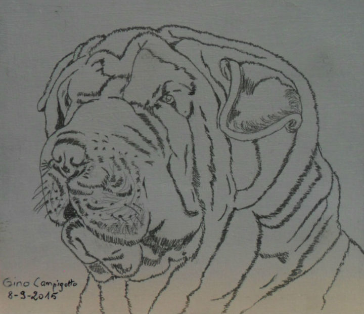 Dessin Aux Crayons De La Tête Dun Chien N 64 Drawing By