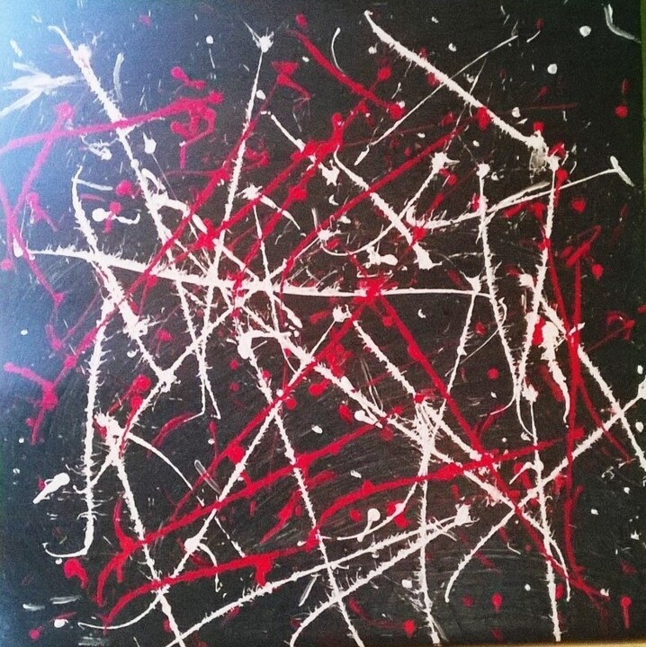Painting titled "Nuit Galactica!" by Angélique Andujar, Original Artwork, Acrylic