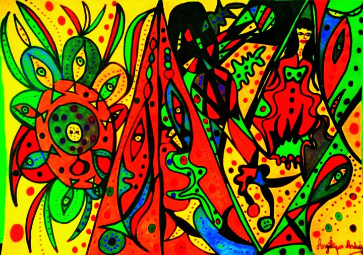 Drawing titled "l ensorceleuse!" by Angélique Andujar, Original Artwork, Marker