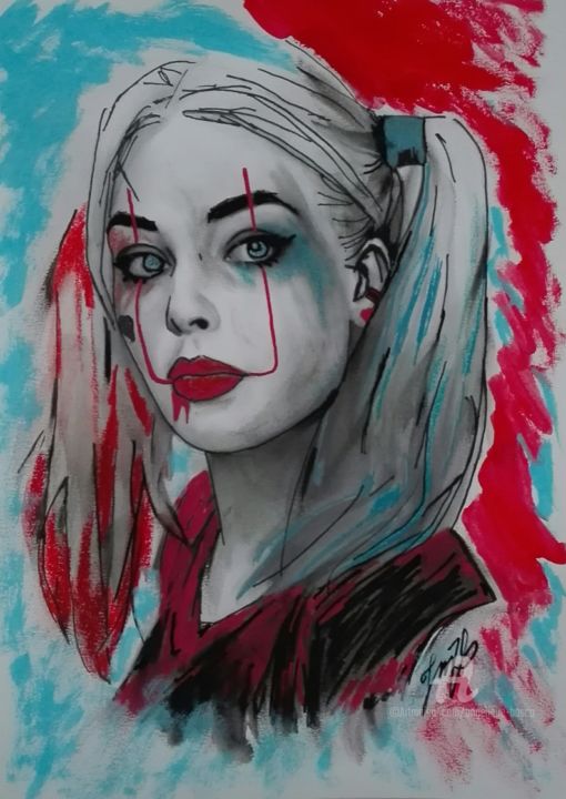 Harley Quinn ( Ça), Pintura por Jean Marie Vandaele Artmajeur