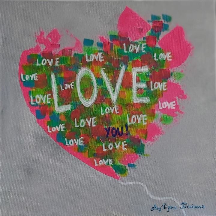 Peinture intitulée "Love" par Angélique Pécriaux, Œuvre d'art originale, Acrylique