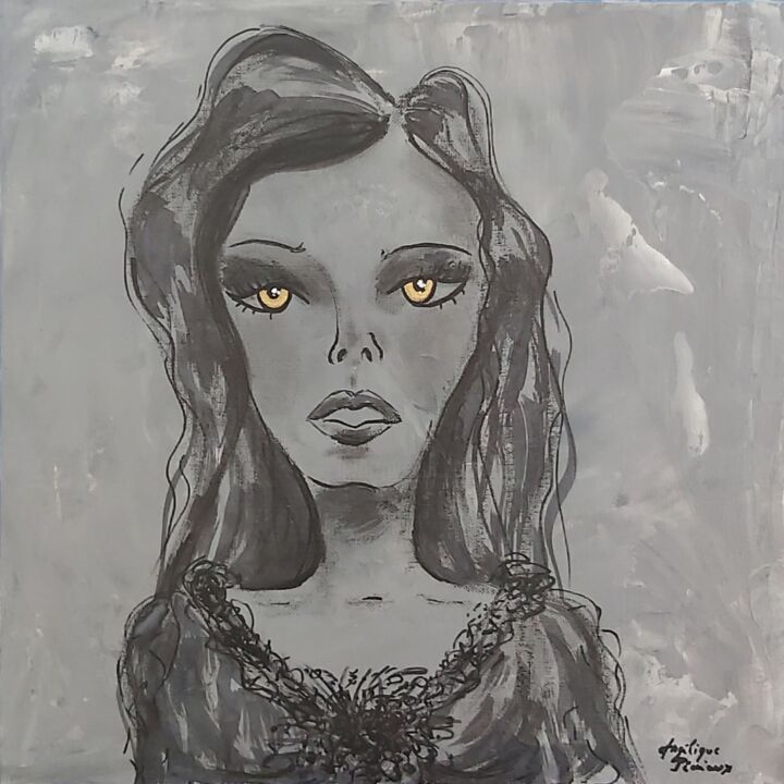 Peinture intitulée "Eva" par Angélique Pécriaux, Œuvre d'art originale, Acrylique Monté sur Carton
