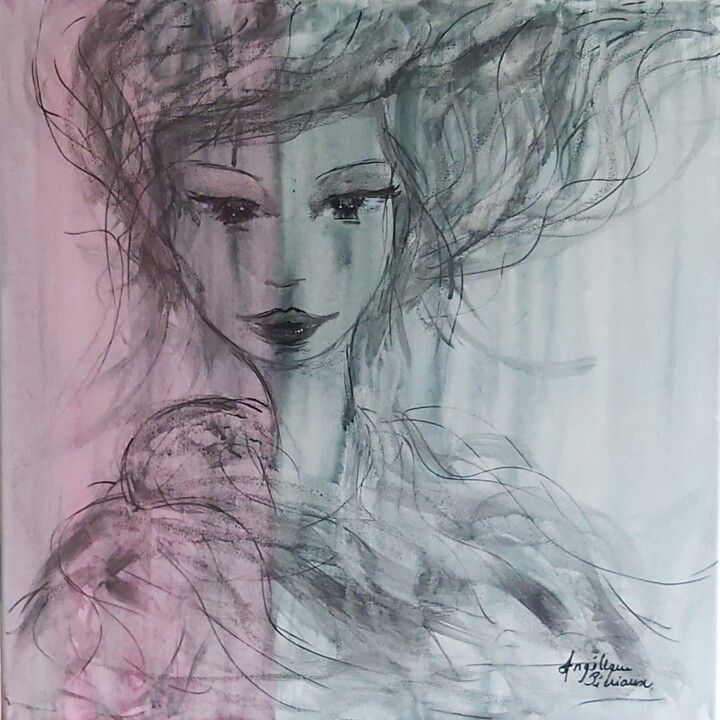 Pintura titulada "MILA" por Angélique Pécriaux, Obra de arte original, Acrílico Montado en Bastidor de camilla de madera