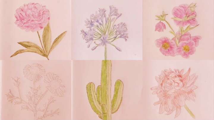 "Patchwork floral" başlıklı Resim Véré Angélique tarafından, Orijinal sanat, Suluboya