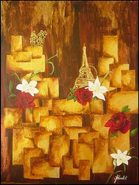 Painting titled "Paris" by Angeliquejeannin, Original Artwork