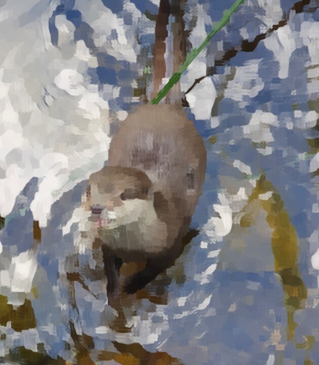 Arte digitale intitolato "Otter#AS" da Angeliquee Sinnema, Opera d'arte originale, Fotomontaggio
