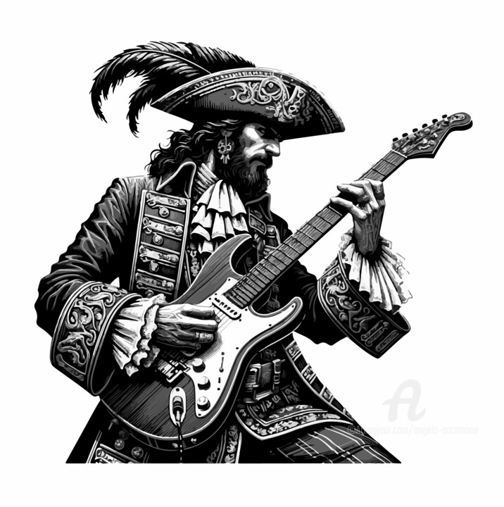 Digitale Kunst mit dem Titel "portrait pirate man…" von Angelo Arcamone, Original-Kunstwerk, KI-generiertes Bild