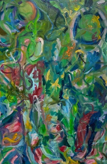 Painting titled "In The Garden" by Angelo Dipietrantonio, Original Art, Oil
