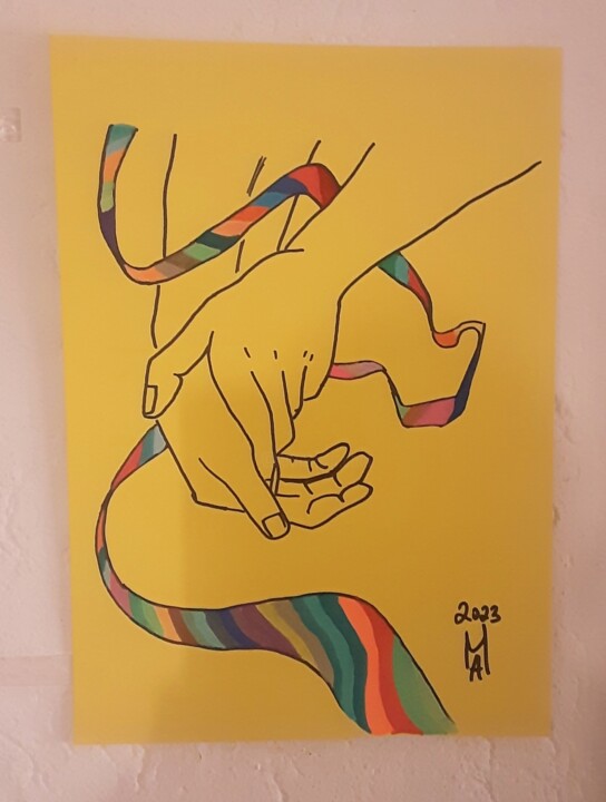 Peinture intitulée "Gay pride." par Angelo Marzullo, Œuvre d'art originale, Acrylique