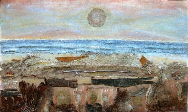 Pintura intitulada "Marina d'inverno" por Angelo Mazzoleni, Obras de arte originais, Óleo