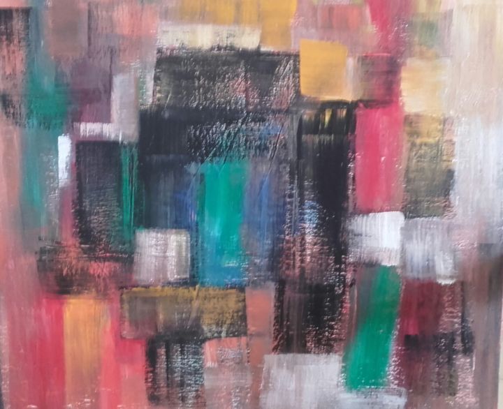 Painting titled "Abstraction" by Angelo Rizzi, Original Artwork, Acrylic
