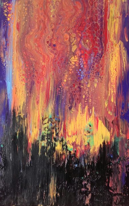 Pintura intitulada "Cosmic Debris" por Angelo Rizzi, Obras de arte originais, Acrílico