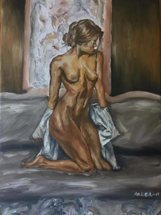 Painting titled "Exposed" by Ângelo Silva, Original Artwork, Oil