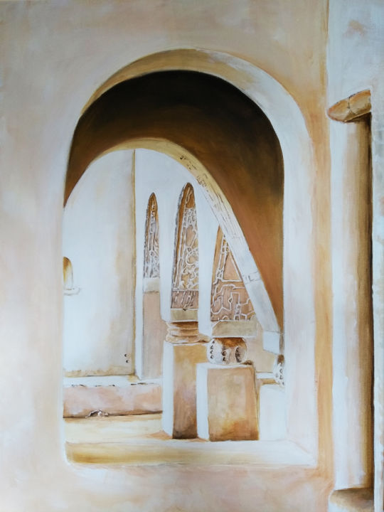 Peinture intitulée "architecture et lum…" par Sylvie Mailhe Poursines, Œuvre d'art originale, Acrylique Monté sur Châssis en…