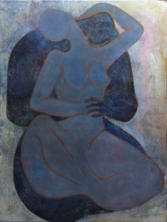 Peinture intitulée "La tendresse" par Philippe Jamin, Œuvre d'art originale, Huile