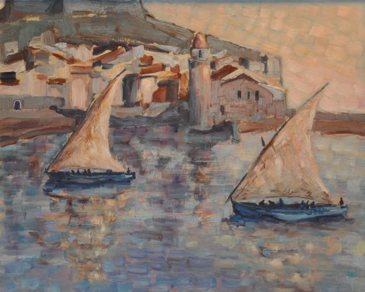 Painting titled "Voiles" by Philippe Jamin, Original Artwork, Oil