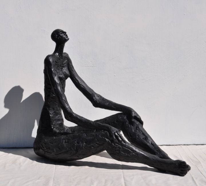 Sculpture intitulée "" Écouter le silenc…" par Philippe Jamin, Œuvre d'art originale, Terre cuite