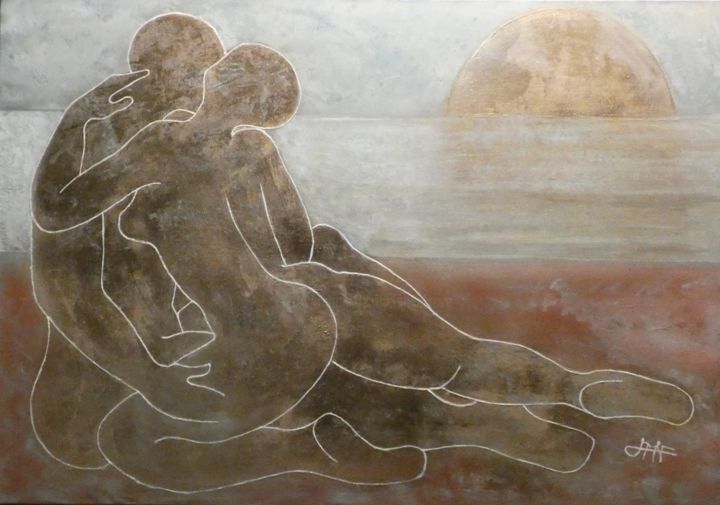 Malerei mit dem Titel "Complicité II" von Philippe Jamin, Original-Kunstwerk, Acryl