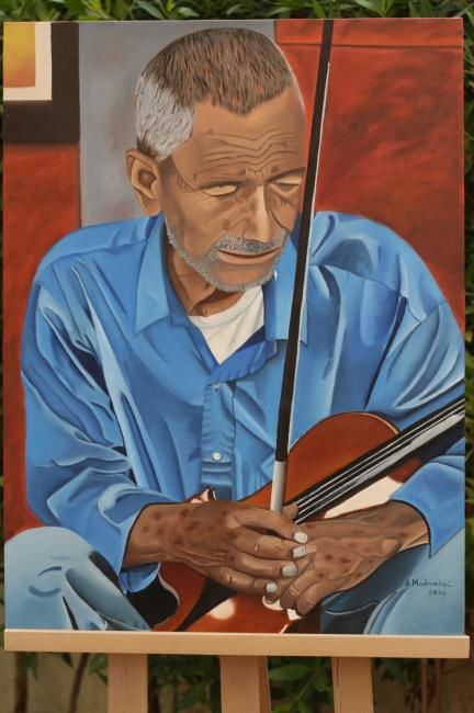 Painting titled "El Violinista" by Angels, Original Artwork