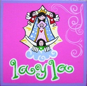 Painting titled "virgencita" by Angel Violeta, Original Artwork