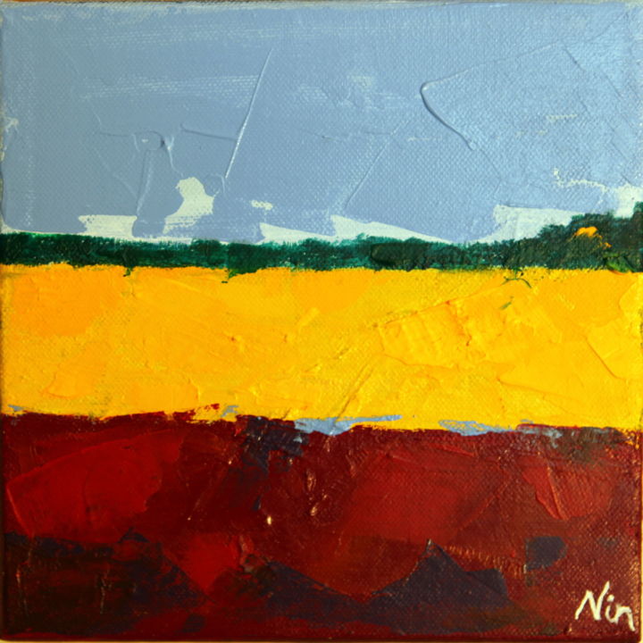 Painting titled "Paysage.jpg" by Nin Angem, Original Artwork, Acrylic