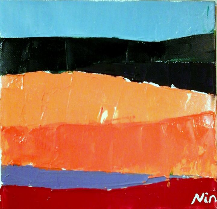 Schilderij getiteld "Paysage.jpg" door Nin Angem, Origineel Kunstwerk, Olie