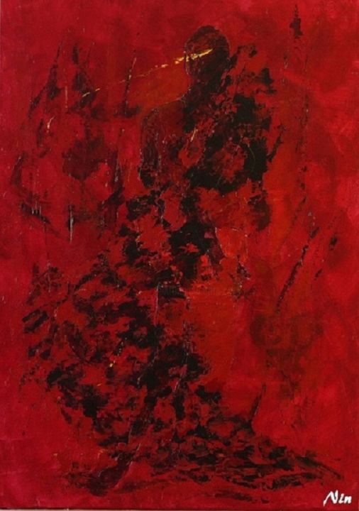 Pittura intitolato "Flamme" da Nin Angem, Opera d'arte originale, Acrilico