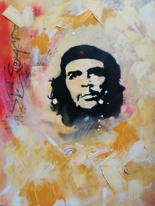 Peinture intitulée "El Che" par Corinne Mahé, Œuvre d'art originale, Acrylique
