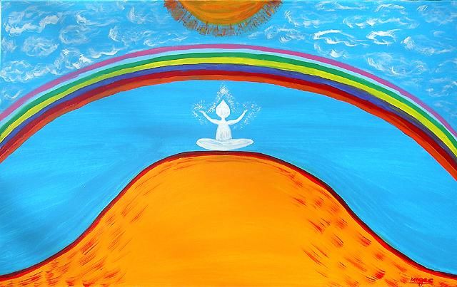 Painting titled "Un yogi sur une col…" by Anges, Original Artwork