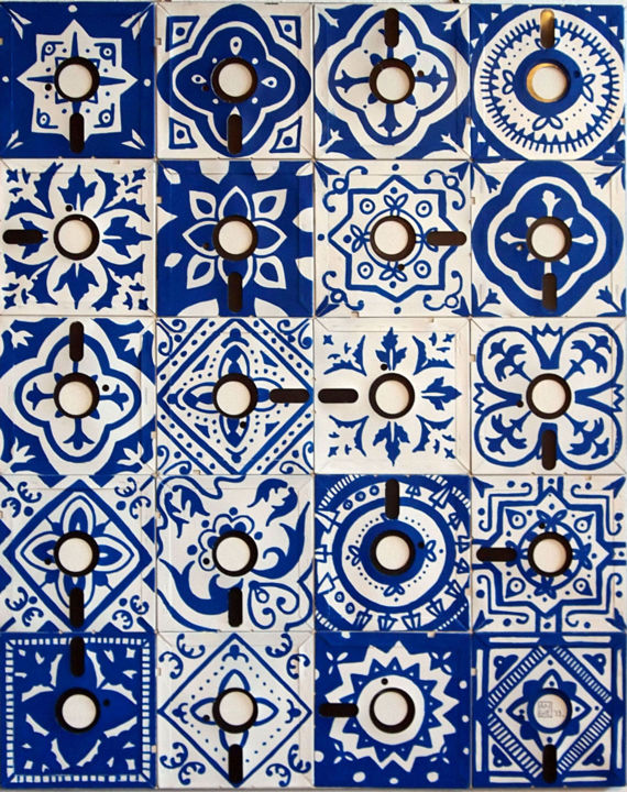 Картина под названием "Azulejos" - Angie&Crafts, Подлинное произведение искусства