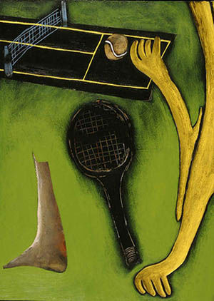Painting titled "The ball was out" by Angonys Art, Original Art,