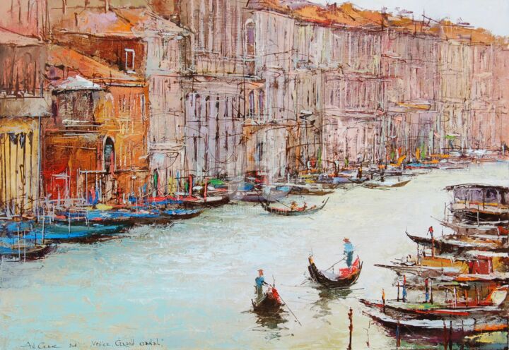 「Italy, Venice. Gran…」というタイトルの絵画 Andrey Gukによって, オリジナルのアートワーク, オイル