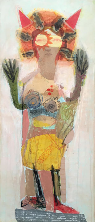 Collages intitulée "La mujer culpable" par Marián Angulo, Œuvre d'art originale