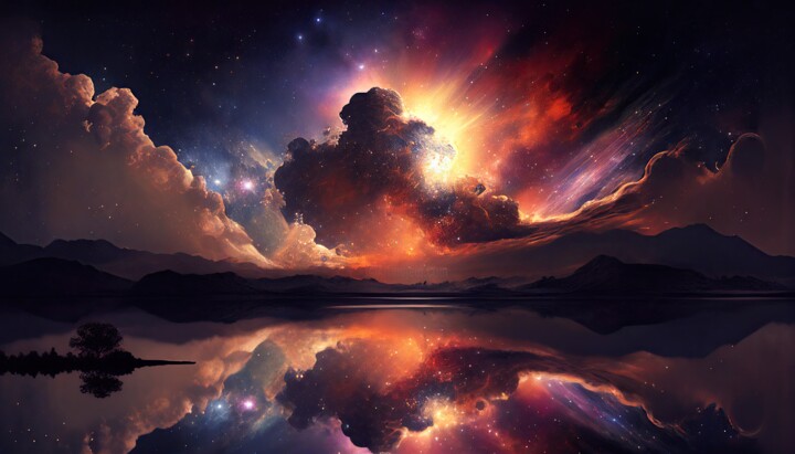 Digital Arts titled "Celestial Awe" by Angus Finlayson, Original Artwork, AI generated image