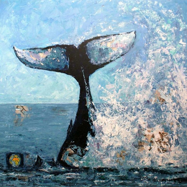 Pintura titulada ""FAUNA MARINA" -BAL…" por Angustias De Las Cuevas Ramirez, Obra de arte original, Oleo