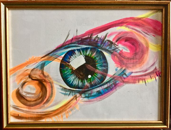 Painting titled "All eyes on you" by Sliwinski, Original Artwork, Acrylic