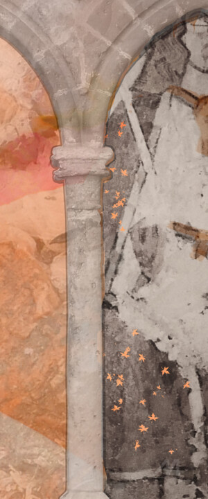Photographie intitulée "Kakemono Flower Pow…" par Anh Luz, Œuvre d'art originale, Photographie manipulée Monté sur Châssis