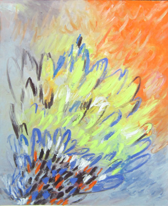 Peinture intitulée "radiate incense" par Anh Tuan Le, Œuvre d'art originale, Huile