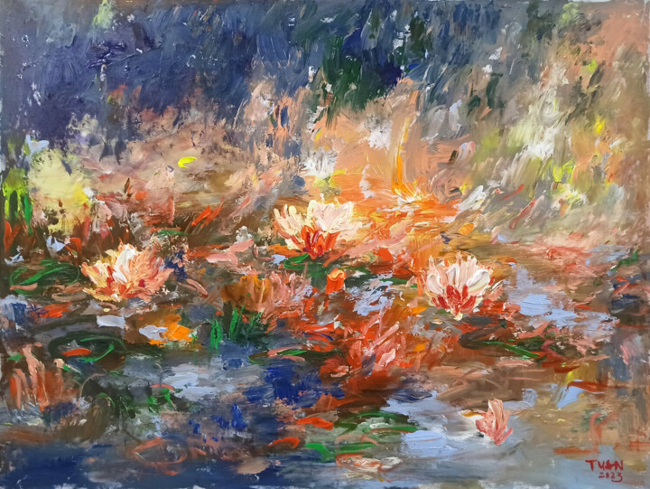 Painting titled "in the summer sun(9…" by Anh  Tuan Le, Original Artwork, Acrylic