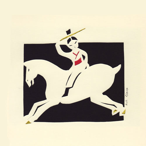 Peinture intitulée "joueuse de polo" par Anh Gloux, Œuvre d'art originale