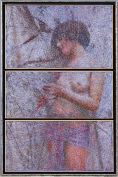 Картина под названием "Paradise (Algorithm…" - Ani & Andrew Abakumovs, Подлинное произведение искусства, String Art