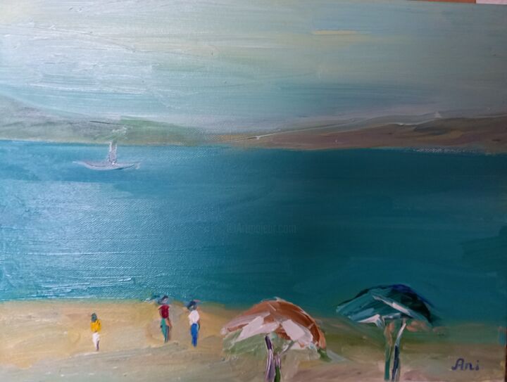 Painting titled "by the sea" by Ani Airapetian, Original Artwork, Oil