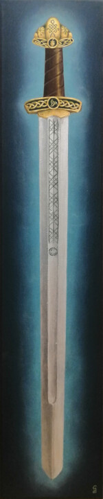 Pittura intitolato "Miecz" da Ania Cho, Opera d'arte originale, Acrilico