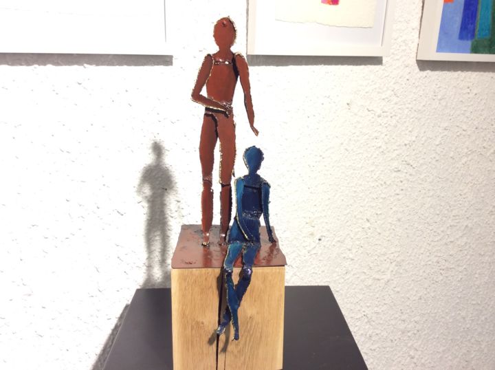 Rzeźba zatytułowany „A l’ombre de toi” autorstwa Aniko, Oryginalna praca, Metale