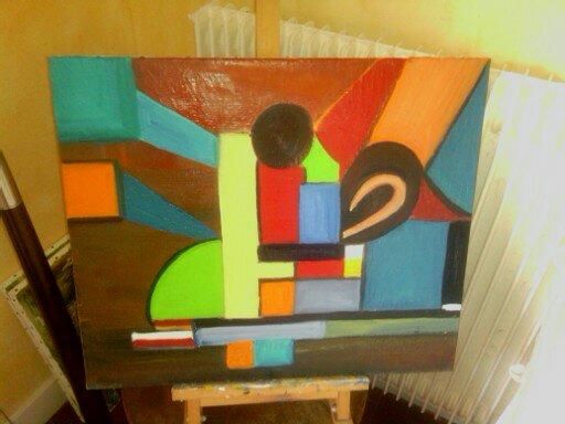 Painting titled "abtraction 3" by Annie Court-Payen, Original Artwork, Oil