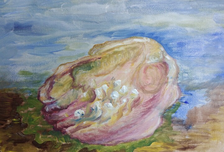 Painting titled "Pearls" by Simionescu Elena, Original Artwork, Acrylic