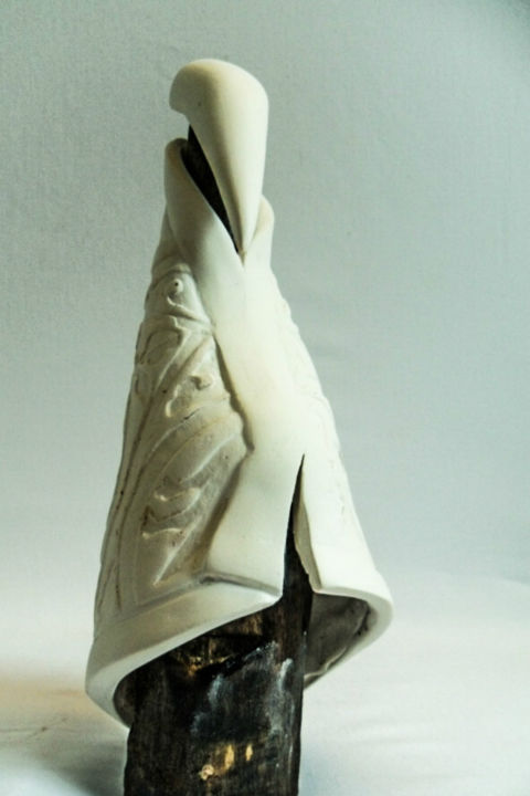 Sculpture titled "temps en médite" by Anik Fortin, Original Artwork, Ceramics