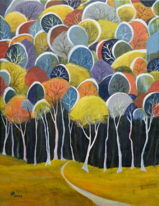 제목이 "Path to the Unknown…"인 미술작품 Aniko Hencz로, 원작, 기름 나무 들것 프레임에 장착됨