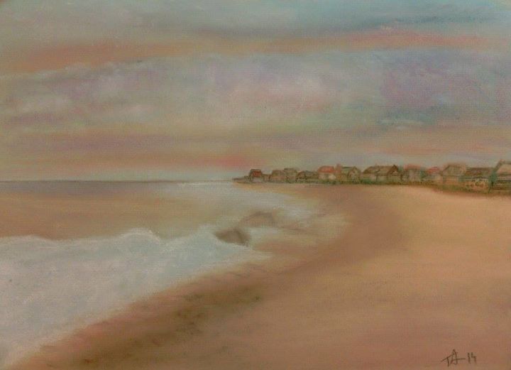 Painting titled "Sand" by Aniko Trombitasne Varju, Original Artwork, Pastel
